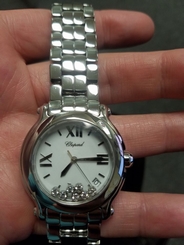 Chopard Happy Sport Round 36mm Diamond Steel Women's Quartz Watch 278477-3001 845960017312