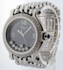 Chopard Happy Sport Ladies Steel Diamond & Sapphire Quartz Watch 8236