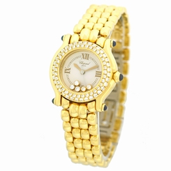 CHOPARD 18K Yellow Gold Happy Sport Factory Diamonds 27/6150 23 Retail $26,900 717449268457