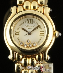 Chopard Happy Sport 5 Floating Diamond 27/6150 Yellow Gold 2 Year Warranty #536