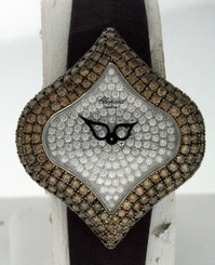 Chopard Pushkin White and Cognac Diamond $63,000.00 White Gold ladies watch.