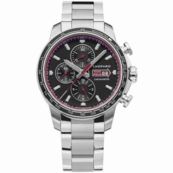CHOPARD MEN'S STEEL BRACELET & CASE AUTOMATIC BLACK DIAL WATCH 158571-3001