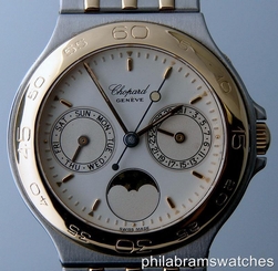 Chopard Monte-Carlo Moonphase Calendar Stainless Steel & 18k Yellow Gold B&P
