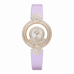 CHOPARD WOMEN'S HAPPY DIAMONDS ICONS 29.4MM PINK QUARTZ WATCH 209341-5001