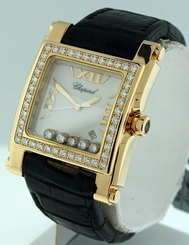 NEW Chopard Happy Sport II Diamond $33,70.00 Mother of Pearl Dial 18k Gold watch