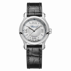 CHOPARD WOMEN'S HAPPY SPORT 30MM LEATHER BAND AUTOMATIC WATCH 278573-3003