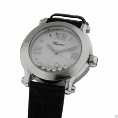 Chopard Happy Sport Round Quartz 278475-3001 Floating Diamonds Ret: $6,890 683498480709