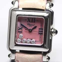 Pre-owned CHOPARD 27 / 8892-23 5P Diamond Pink Shell Dial Ladies Wristwatch, PD