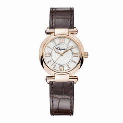 CHOPARD WOMEN'S IMPERIALE 28MM BROWN LEATHER BAND QUARTZ WATCH 384238-5001