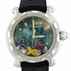 CHOPARD HAPPY SPORT 28/8914/8 FLOATING FISH STAINLESS STEEL QUARTZ WOMENS WATCH