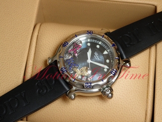Chopard Happy Fish Stainless Steel 38mm Black Rubber Strap 28/834778-402