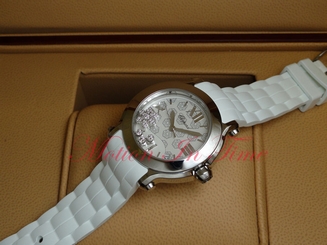 Chopard Happy Sport Happy Snowflake 36mm Quartz Stainless On Rubber 278475-3015