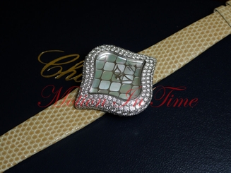 Chopard Pushkin Full Diamond 18kt White Gold Case On Strap Quartz 139197-1001