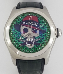 Rare Corum 8xx of 888 Bubble Gangster LTD Automatic Watch Green Crocodile 45 mm