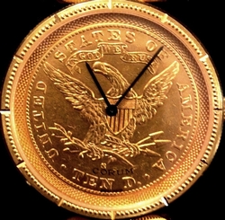 MEN'S CORUM 22K $10 AMERICAN EAGLE GOLD COIN WATCH w/18K SOLID GOLD BAND