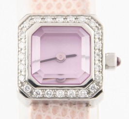 Corum Women's Stainless Steel Sugar Cube Quartz Watch w/ Diamond Bezel