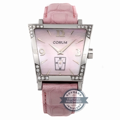 Corum Trapeze 106.405.47/0008 Pink Steel Diamond Quartz Ladies Strap Watch