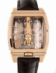 Corum Golden Bridge Automatic 18K Rose Gold Strap Mens Watch 313.165.55/0002