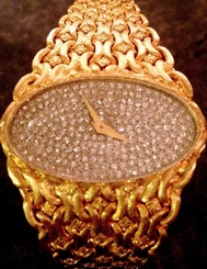 CORUM EXQUISITE 18K SOLID YELLOW GOLD & PAVE DIAMOND WATCH