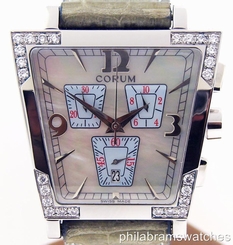 Corum Trapeze Diamond Chronograph 196.405.47 Quartz Mother of Pearl Steel