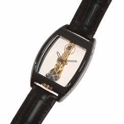 CORUM GOLDEN BRIDGE 113.161.15/001 0000R LADIES BLACK LEATHER WATCH