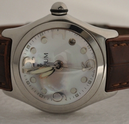 Corum Bubble 39.250.20 36MM S/S Lds' Quartz Watch With MOP Dial and box.