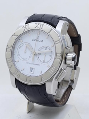 Pre-Owned Colm Romulus Chrono SS/Leather Mens Auto Watch 984.715.20/0F01 EB77,MR