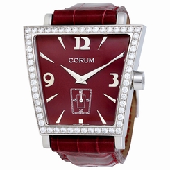 Corum Trapeze Burgundy Leather Diamond Ladies Watch 106.404.47/0012 DP51