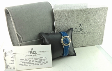 EBEL WATCH LADIES 1911 MOTHER PEARL DIAL STEEL  GOLD 18K BEZEL SWISS MADE BLUE