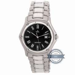 Ebel 1911 993902 Auto 35mm Steel  Black Dial Mens Bracelet Watch Date