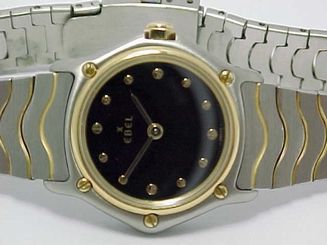 EBEL SPORTS WAVE LADIES 18K GOLD BEZEL AND STAINLESS STEEL MODEL
