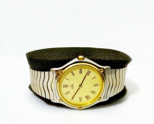 Auth Ebel Wave 181903 18K Gold & Steel 35mm Two-Tone Quartz Cal. 81 Men's Watch