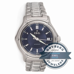 Ebel 1911 9080241-4365P Automatic 37mm Steel Blue Dial Bracelet Watch Date