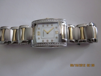 Women's Ebel Brasilia, 18Kt Yellow Gold & Stainless Steel Watch, Diamond Bezel