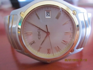 Men's Ebel Classic Watch, 18Kt Yellow Gold & Stainless Steel, Silver Dial