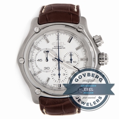 Ebel 1911 BTR Chronograph 9137170 Auto 44.5mm Steel Mens Strap Watch Date