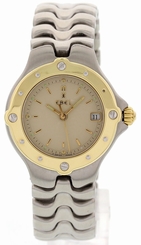 Ladies Ebel Sportwave Stainless Steel & 18K Yellow Gold E6087621