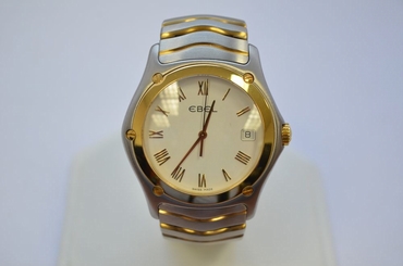 EBEL  STAINLESS STEEL 18K YELLOW GOLD BEZEL QUARTZ TWO 2 TONE E1187F41