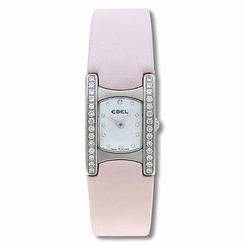 Ebel 9057A28-1991035530 Womens White Dial Quartz Watch with Satin Strap