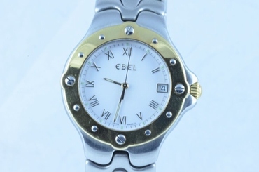EBEL SPORTWAVE MEN'S WATCH 37MM STEEL/750 GOLD CLASSIC 3 GOLD BEZEL 6187631