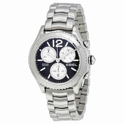 Ebel X-1 Black Dial Chronograph Stainless Steel Mens Watch 1216120
