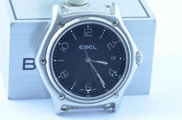 EBEL 1911 MEN'S WATCH 42MM STEEL/STEEL QUARTZ TOP BLACK WITHOUT BAND