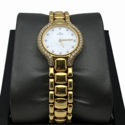 Ebel Beluga Ladies Watch Diamond Bezel 18k Yellow Gold 866960 750 MOP Authentic