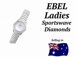 Ebel Sportwave FULL Steel .Mother-of-Pearl Diamond Dial Diamond Bezel RRP $4500