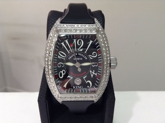 FRANCK MULLER Ref. 8005 SC KING CONQUISTADOR S/Steel w/ 11cts Diamonds! SUPERB!!