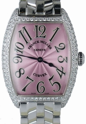 Ladies Franck Muller Curvex 18k White Gold Diamond Watch on Bracelet 7502 QZ D