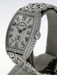 Franck Muller Cintree Curvex 1750 S6 D ALL DIAMOND RARE 18k White Gold watch.