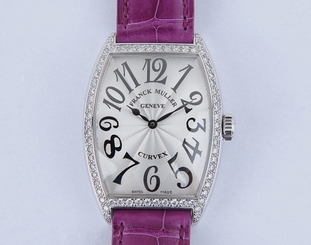Franck Muller SS Diamond 2852 QZD 1R Leather Quartz women watch