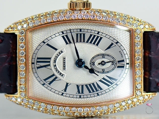 Franck Muller Cintree Curvex 18K Rose Gold & Factory Diamonds Ladies Watch