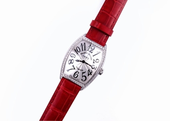 Franck Muller SS Diamond 2852 QZD 1R Leather Quartz women watch